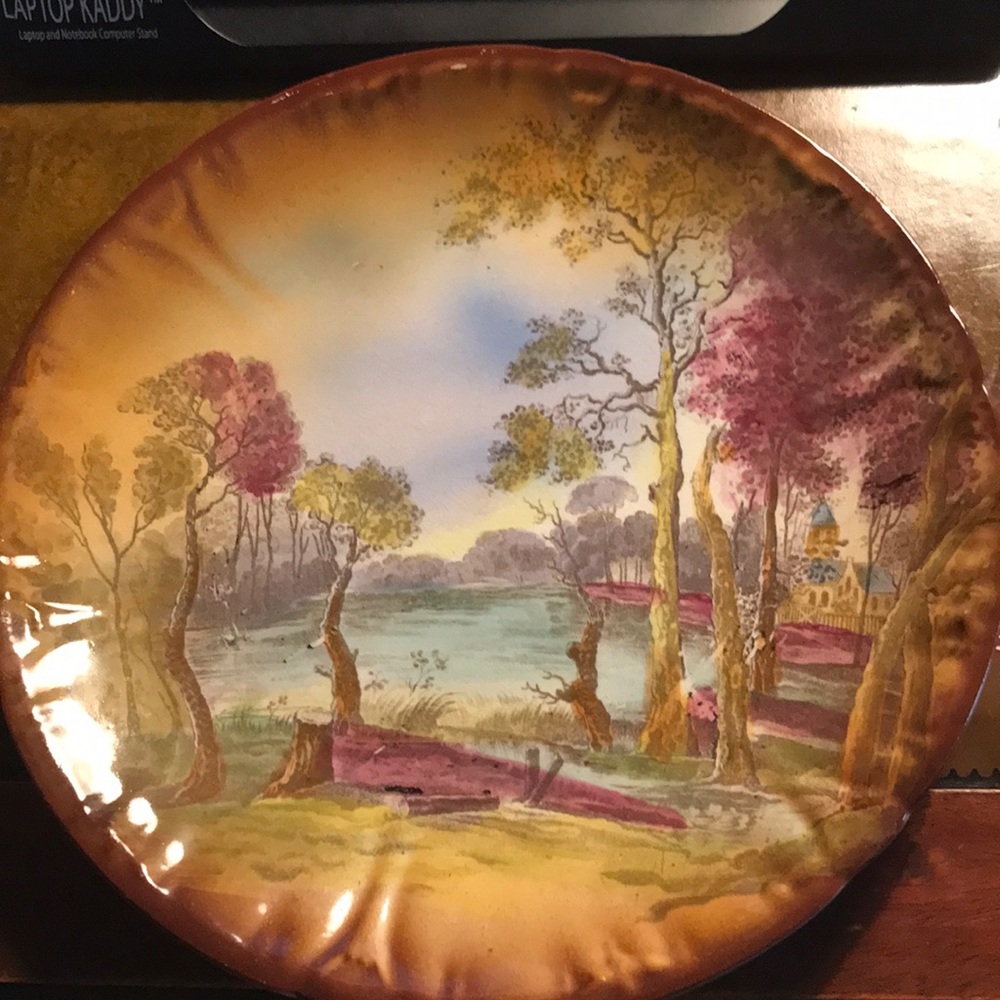 Bonn Franz Ant Mehlem Germany Antique Decor Plate 8.5” Width (stand included)